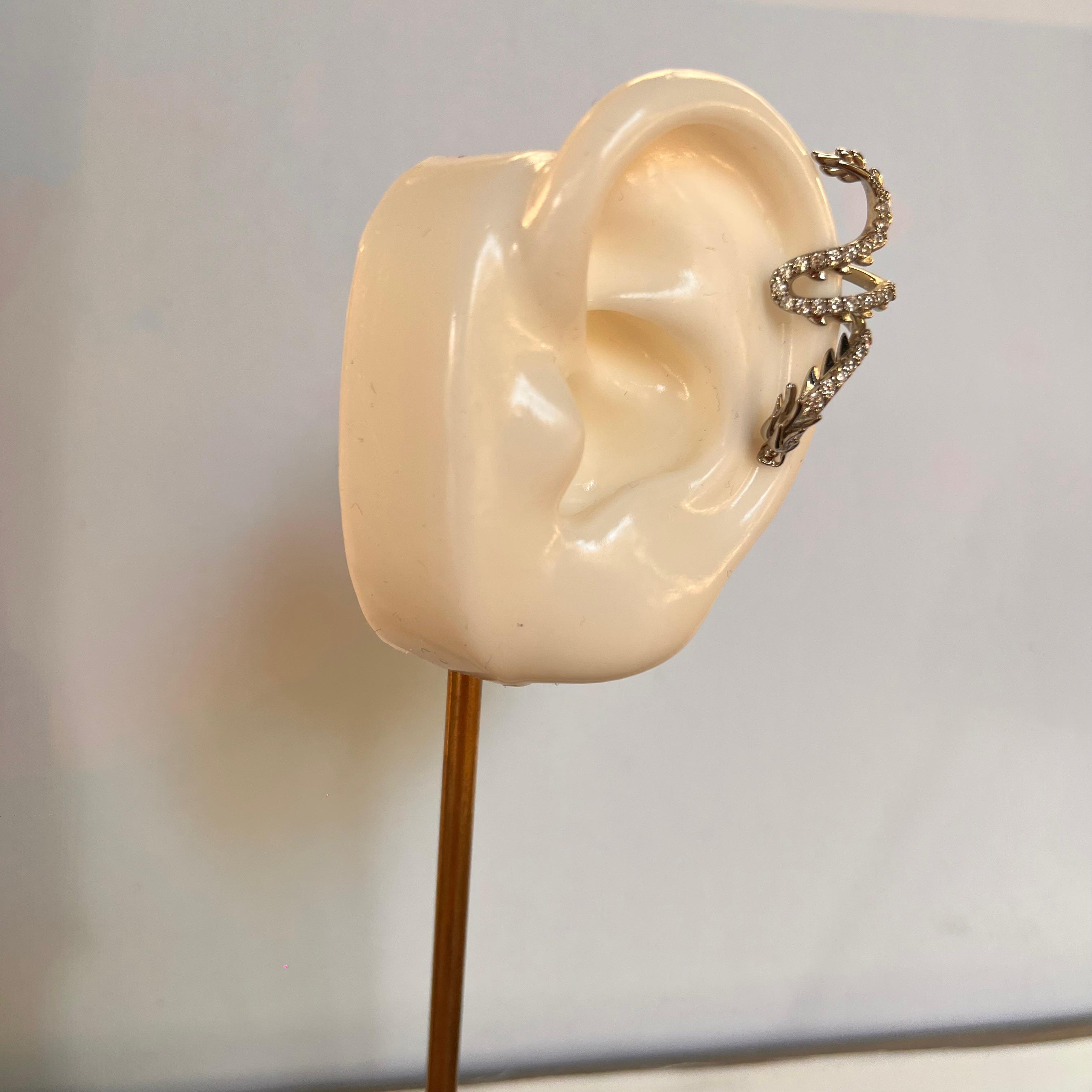 Zirkon Taşlı Ejderha Silver Kıkırdak Küpe 1199