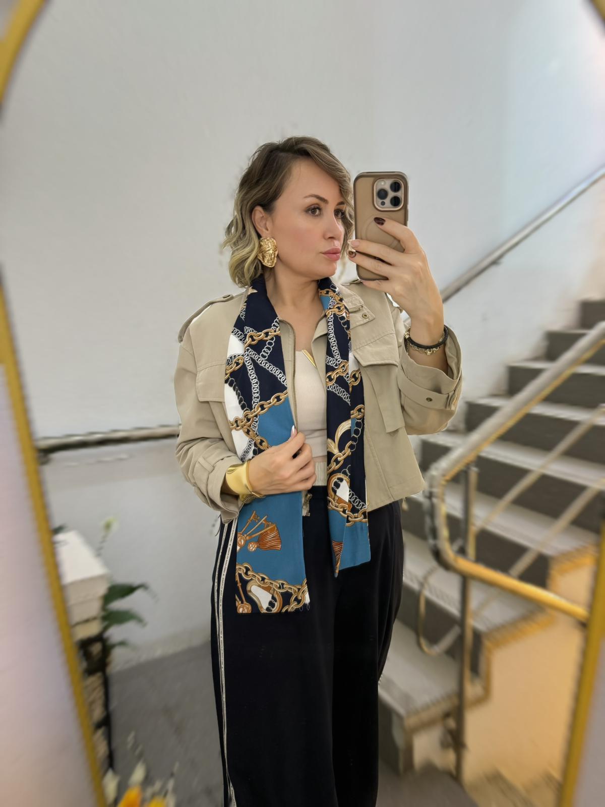 Renkli Desenli Fular 1049