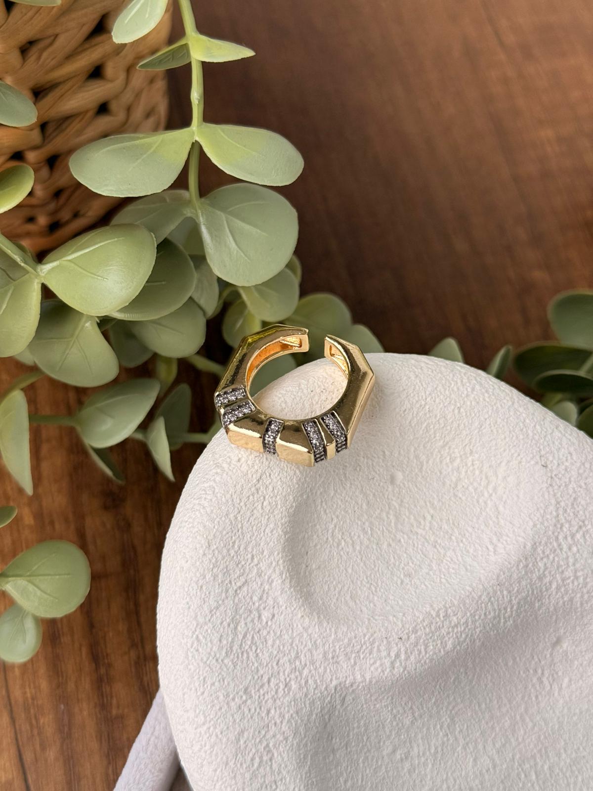 Zirkon Taşlı Çift Renk Ayarlanabilir Yüzük 1294