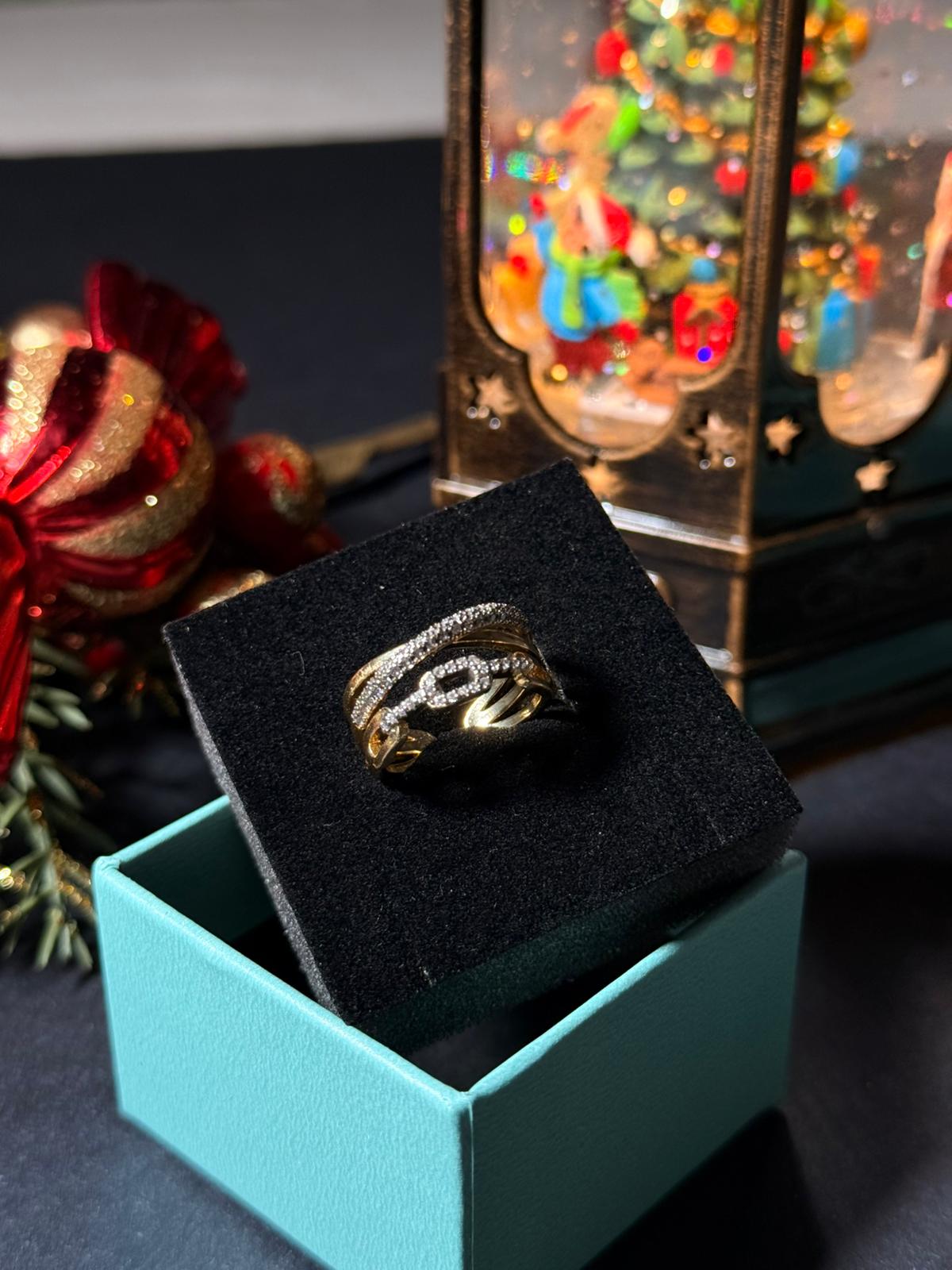 Zirkon Taşlı Çift Renk Ayarlanabilir Yüzük 1268