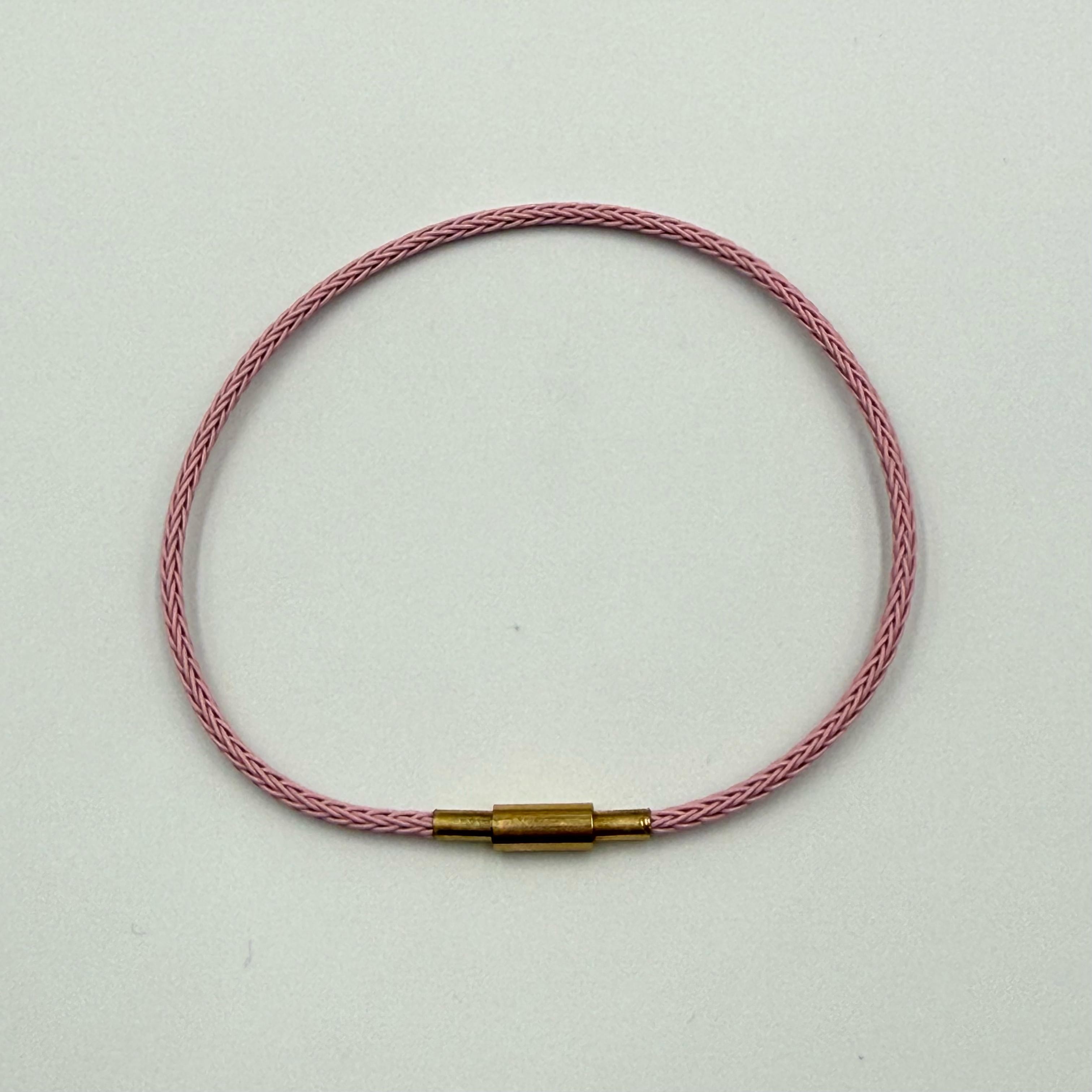 Toz Pembe Deri & Gold Metal Bileklik 497