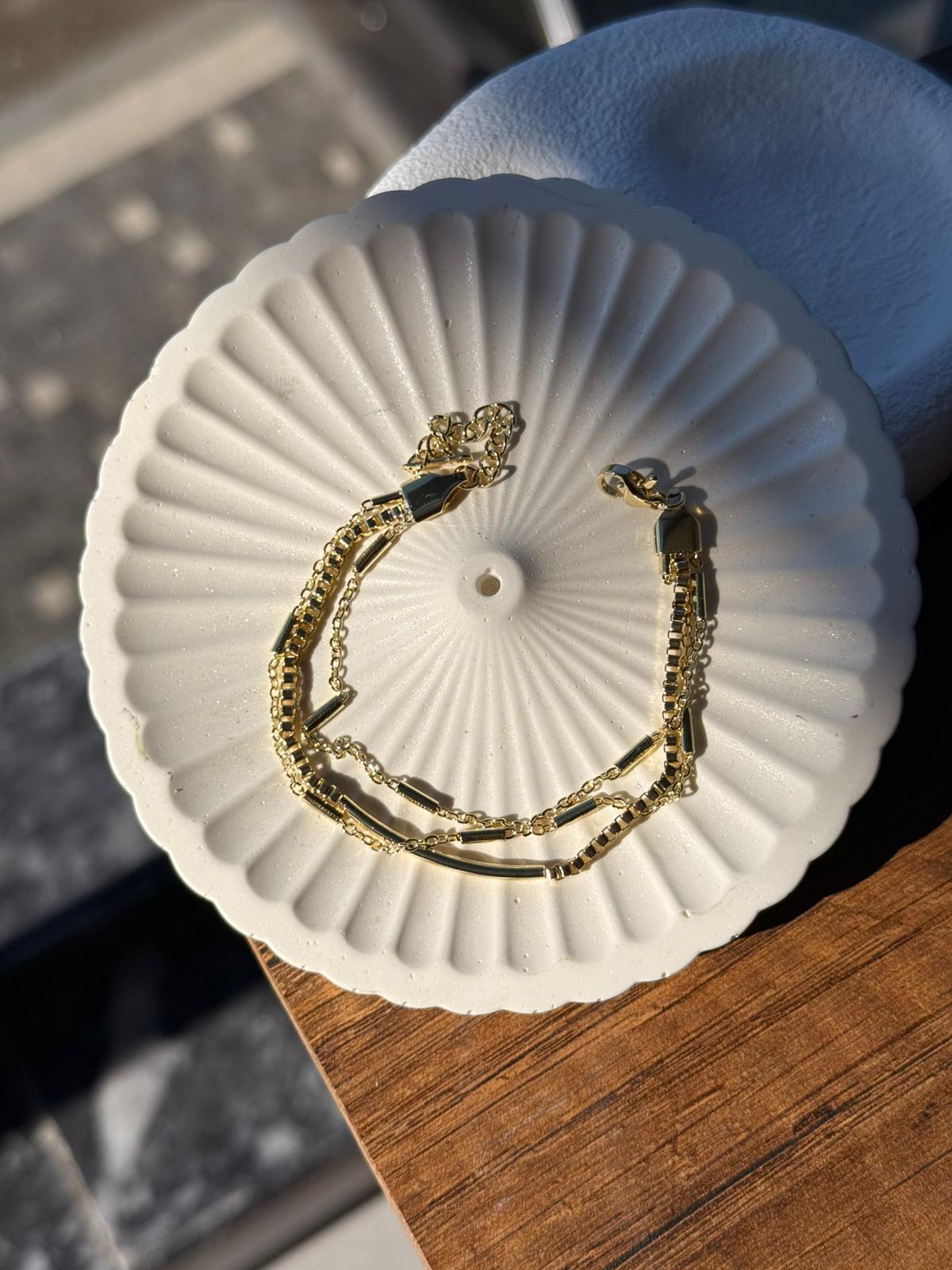 İkili Su Yolu Çelik Bileklik 1236