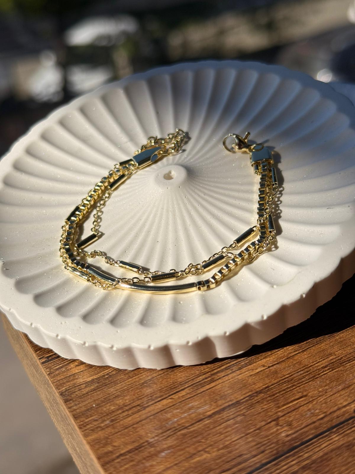 İkili Su Yolu Çelik Bileklik 1236