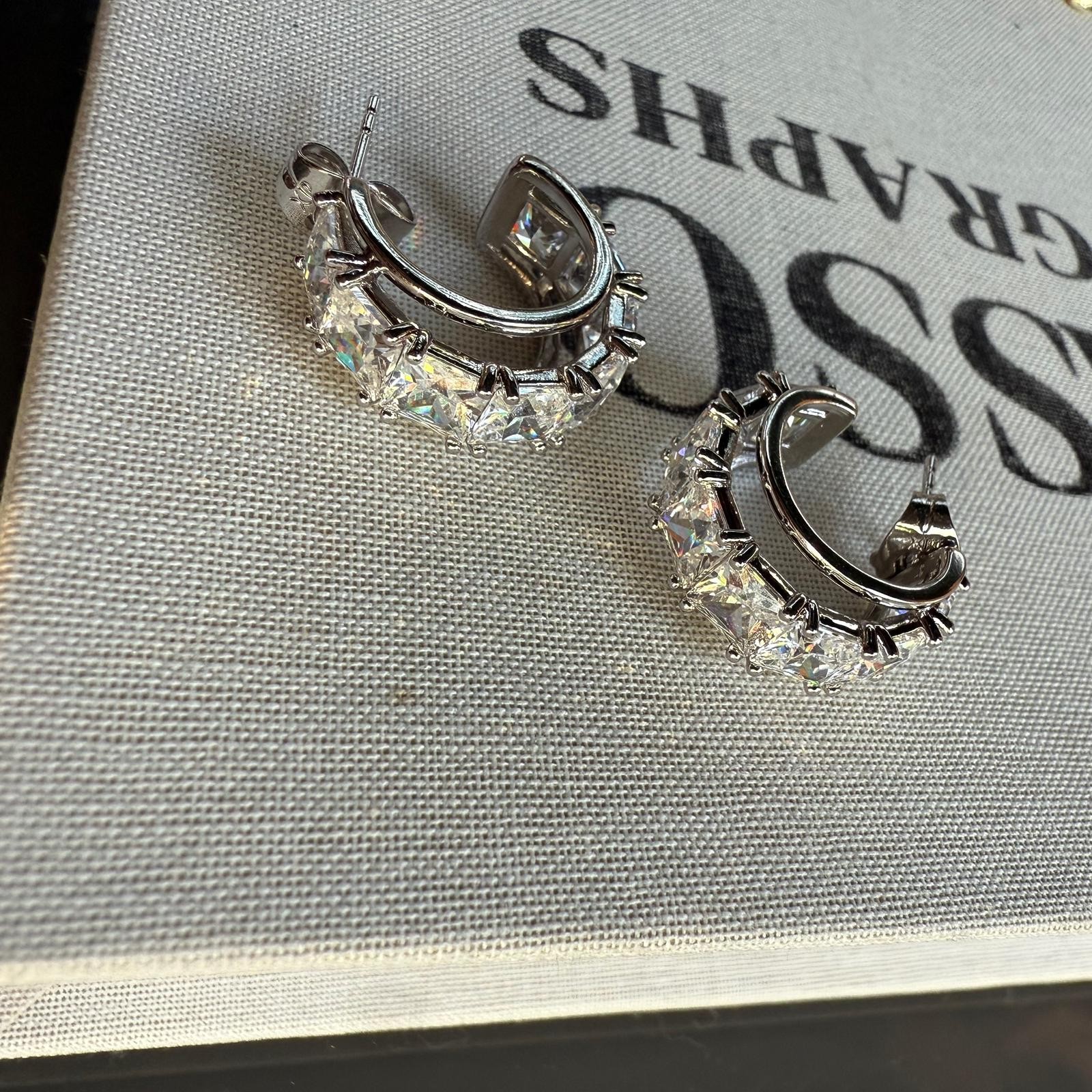 Xuping Zirkon Taşlı Silver Halka Küpe 971