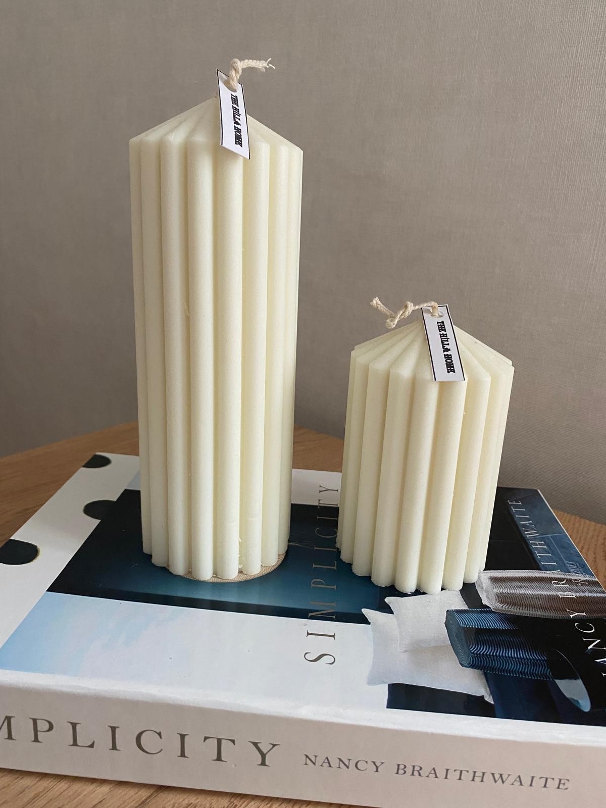  Sütun Model %100 Soya Doğal Renk Soya Mum 