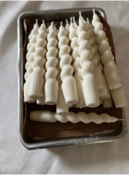 İtalyan Burgu Şamdan Mum %100 Soya Mumu