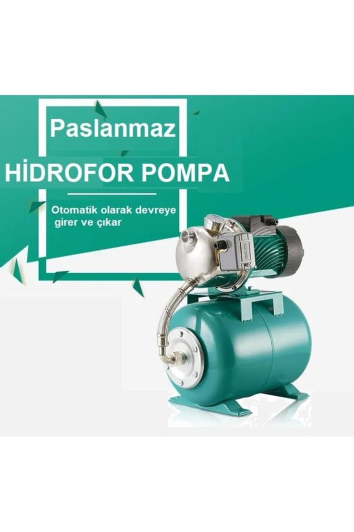 Paslanmaz 1.1 Hp Otomatik Paket Hidrofor Pompa  (4 Kat 8 Daire)