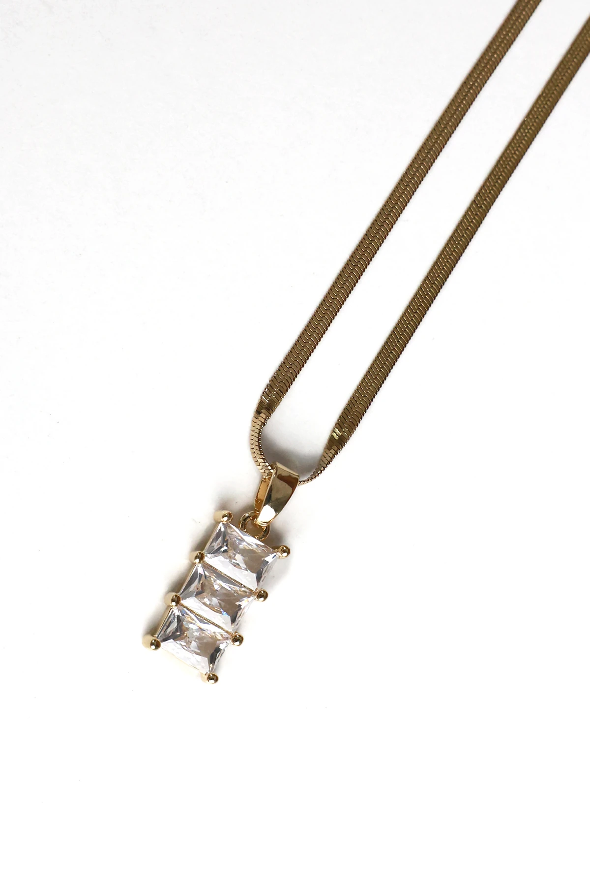 Sonche Taşlı Kolye 1030 - krem