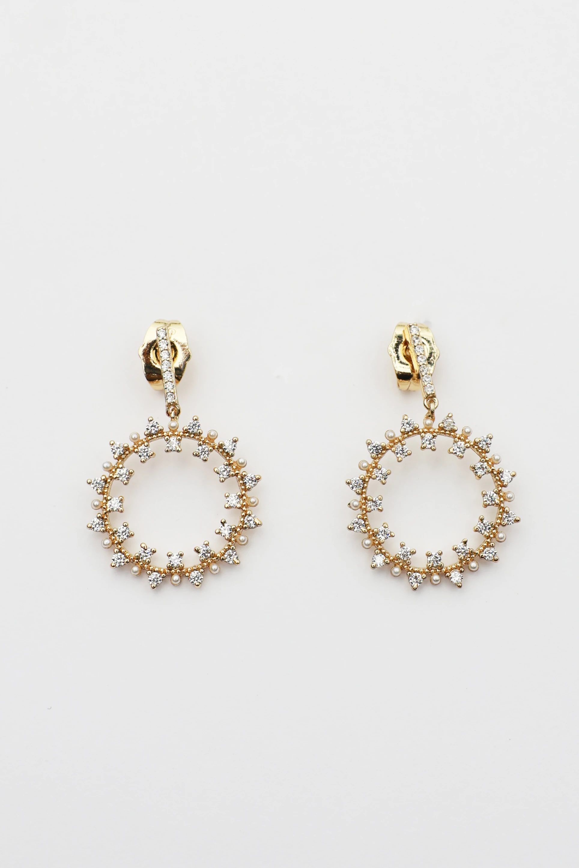 Sonche Taşlı Halka Küpe 9040