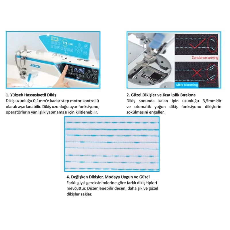 Jack A4 Düz Dikiş Makinesi İplik Kesicili