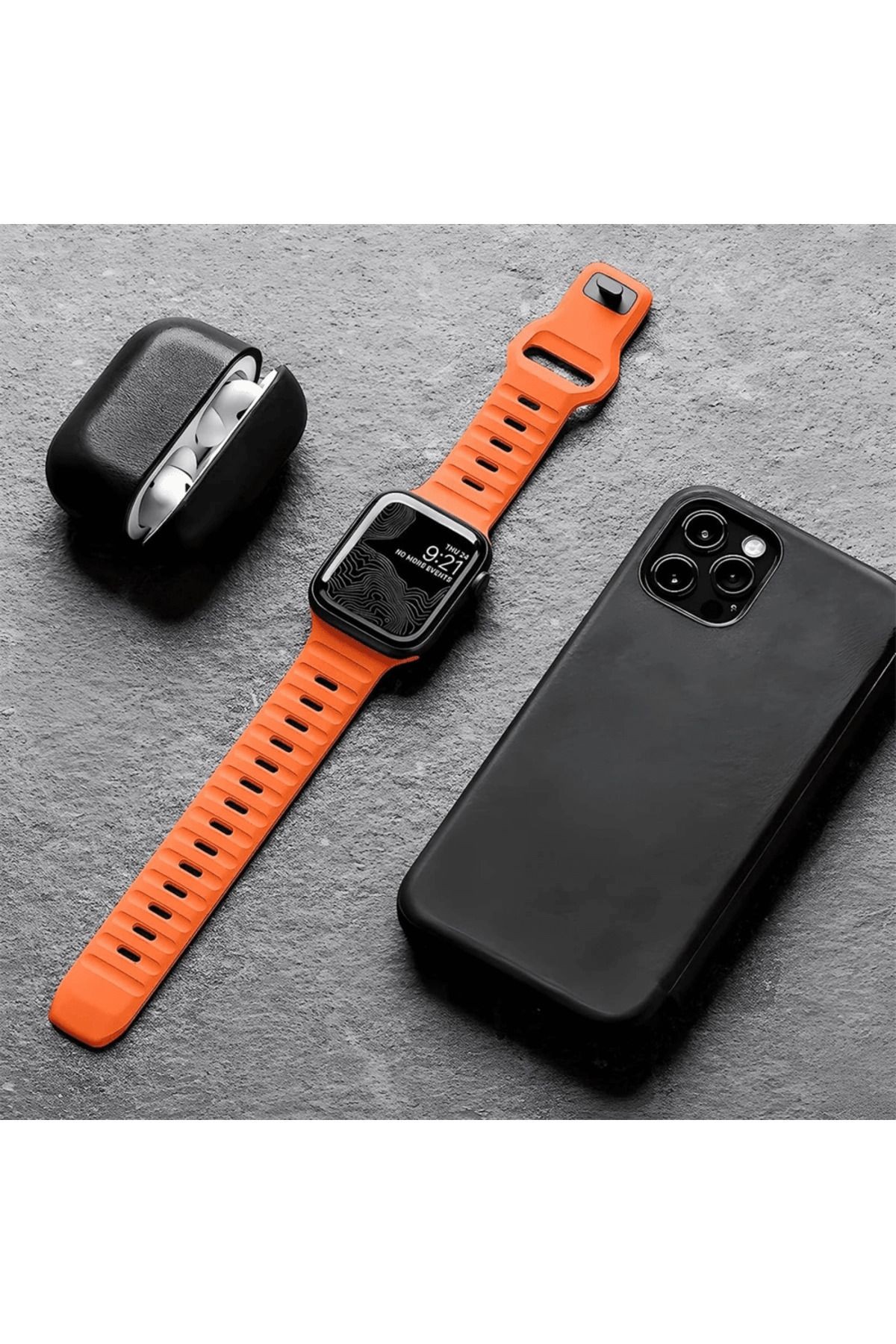 Apple Watch - 42-44-45- Uyumlu Spor Silikon Kordon