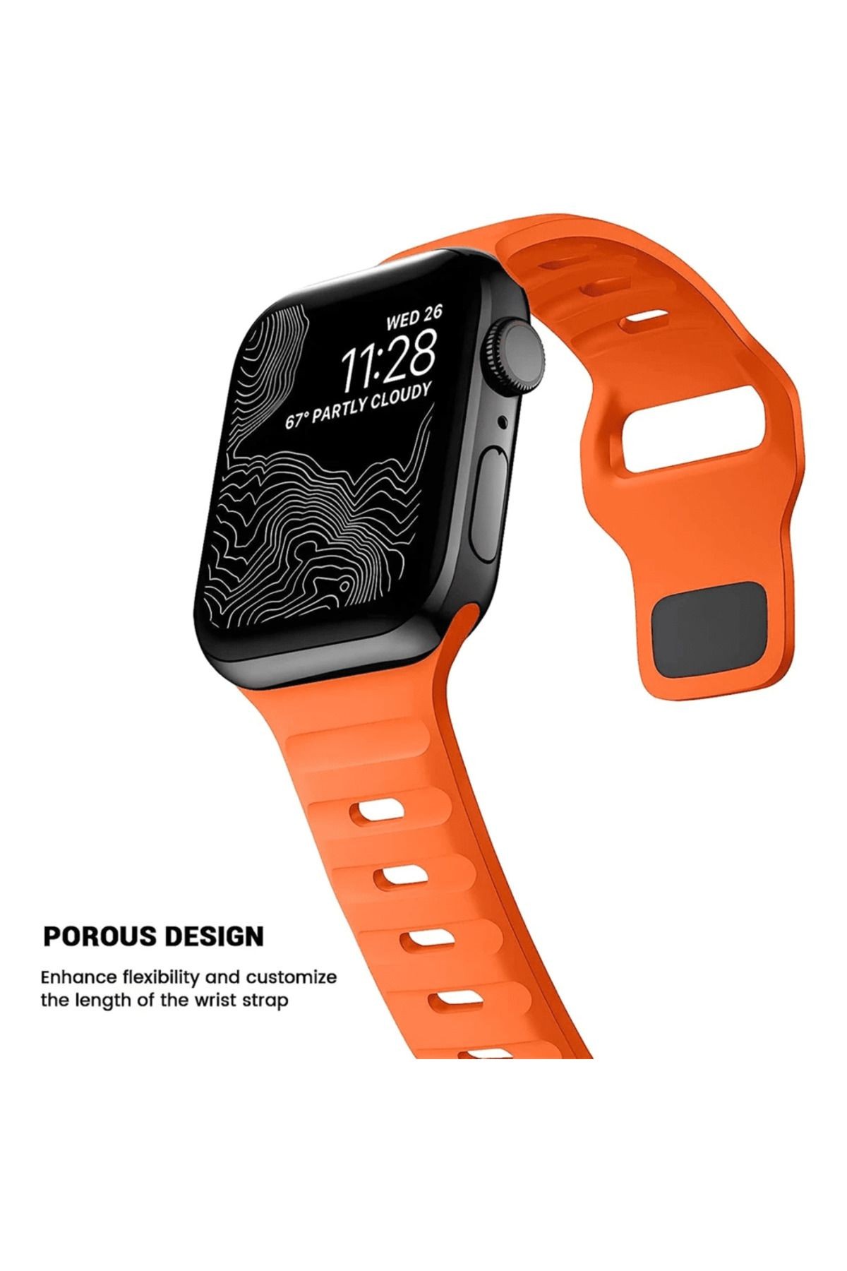 Apple Watch - 42-44-45- Uyumlu Spor Silikon Kordon