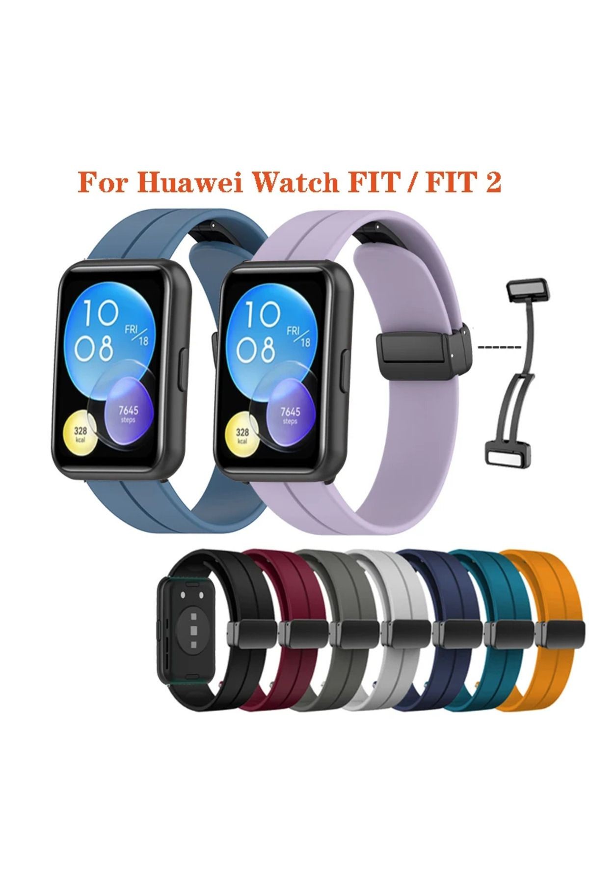 Huawei Watch Fit 1 Uyumlu - Magnet Silikon Kordon - 20mm