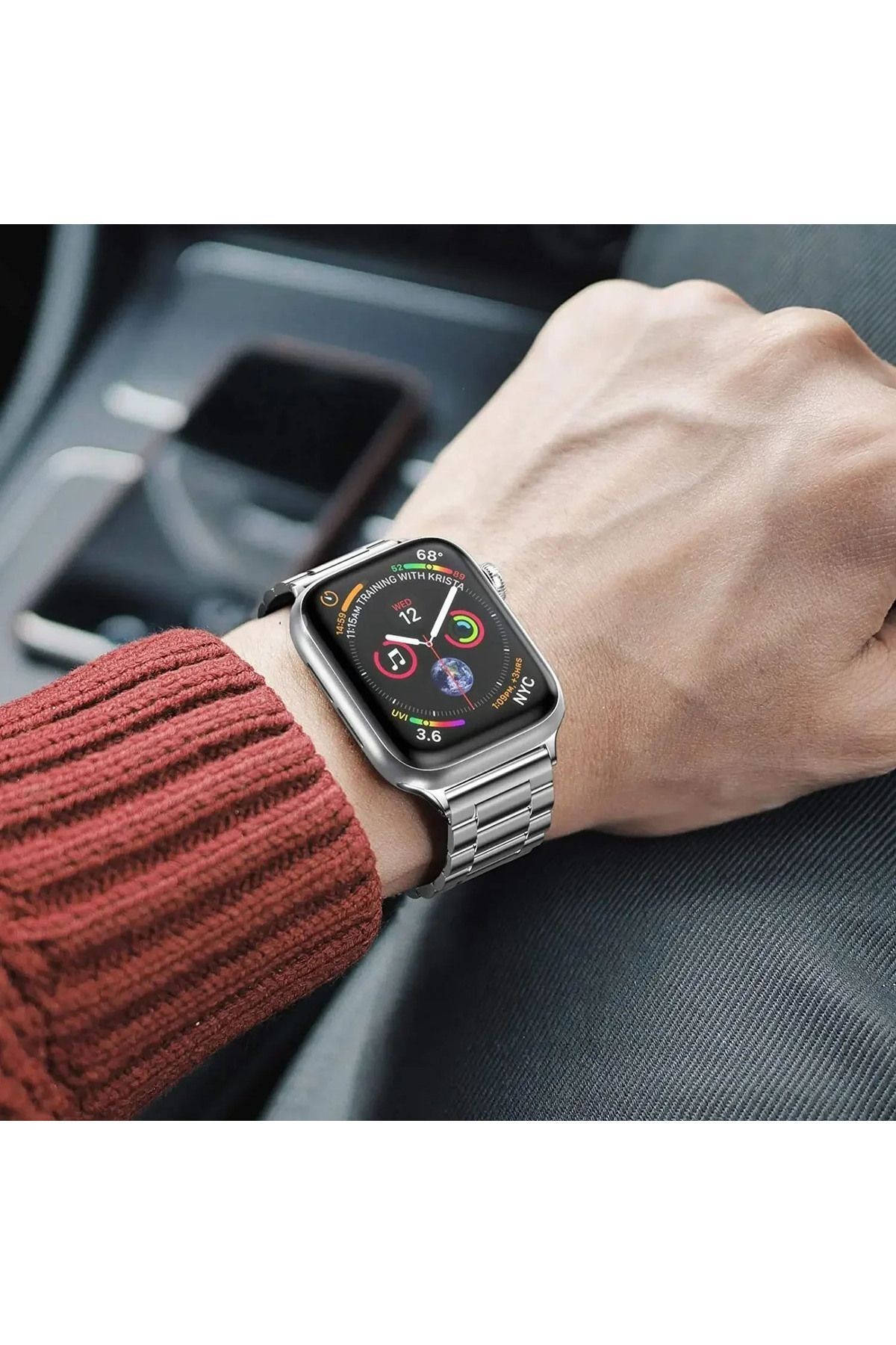 Apple Watch Series (1-9)/ultra (1-2) Uyumlu - Paslanmaz Çelik Renkli K