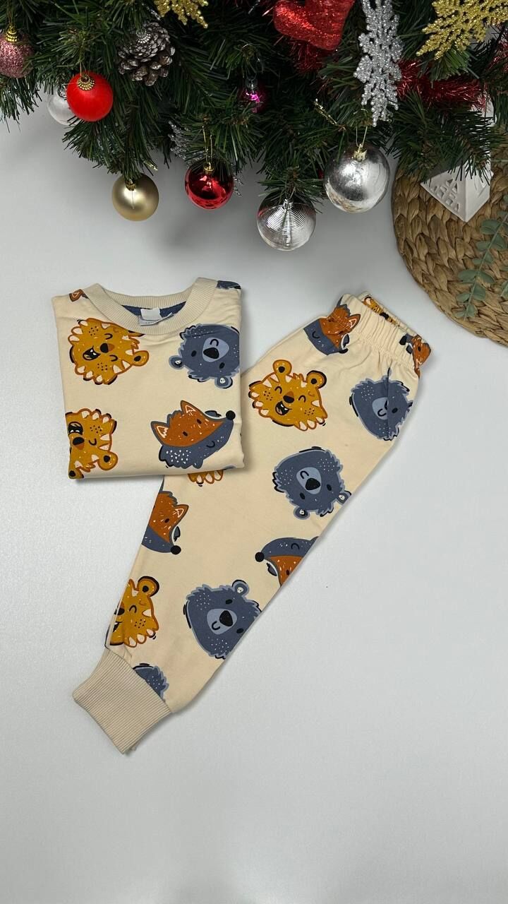 Yeni Sezom Tam Pamuk Erkek Çocuk Pijama Takımı
