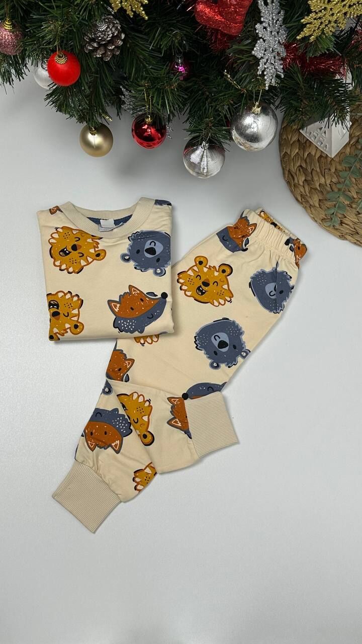 Yeni Sezom Tam Pamuk Erkek Çocuk Pijama Takımı