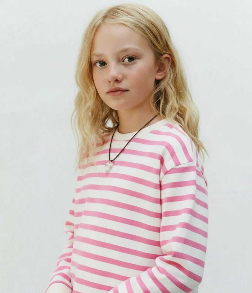 Laci'el Paris Çizgili Pamuklu Sweatshirt 