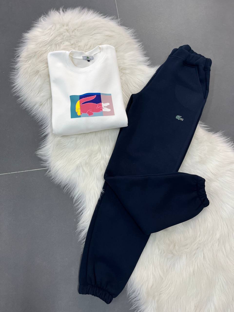 Lcoste İthal Unisex Yetişkin 3 İp Şardonlu Pamuklu Takım 