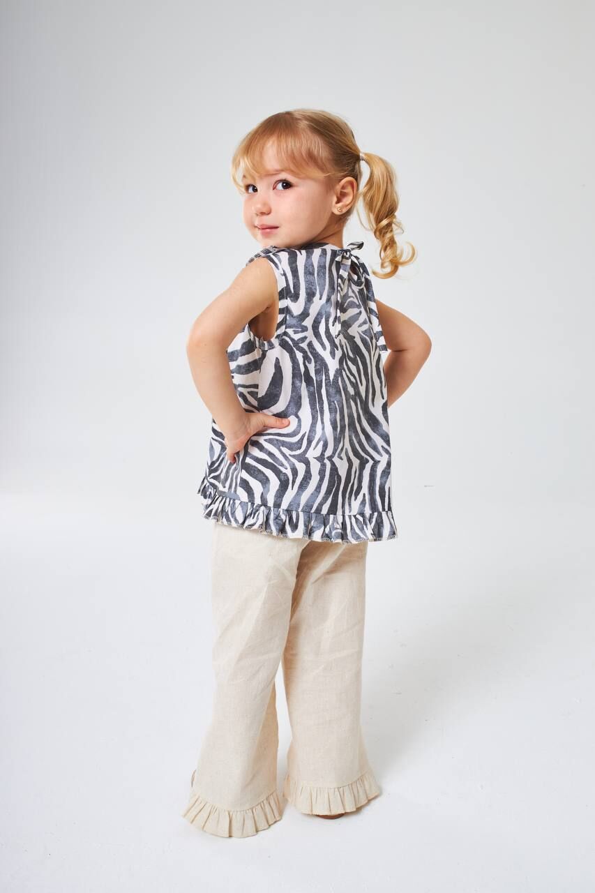 Zebra %100 Pamuk Keten Takım