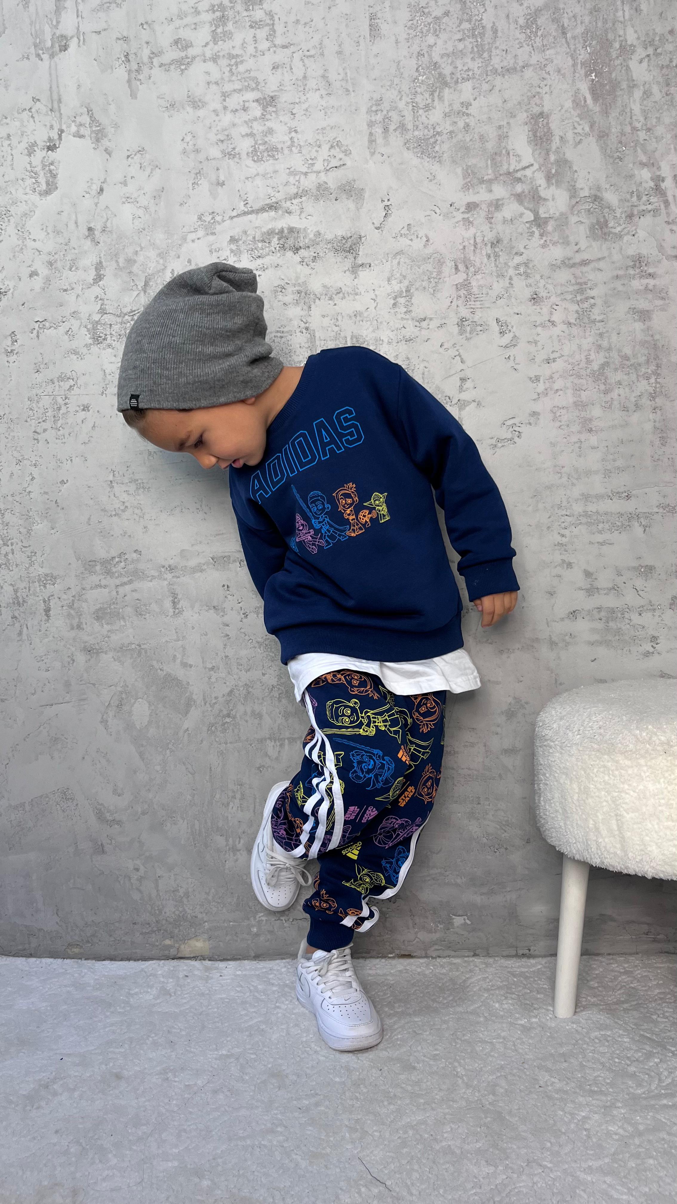 Adidas 3 İp Şardonsuz Pamuklu Takım