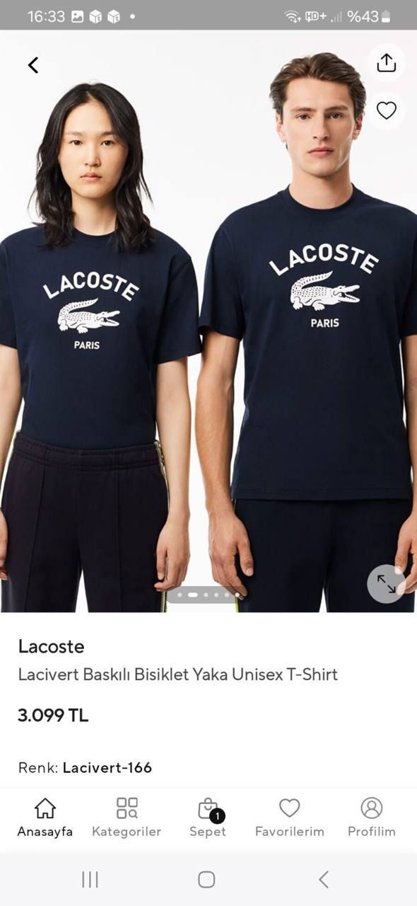 Lcoste Lacivert İthal Çocuk T-shirt
