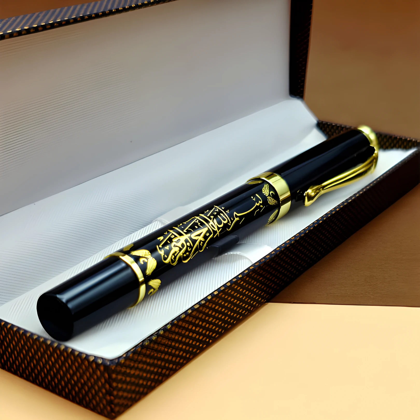 Besmele Kabartmalı Kutulu Metal Kalem