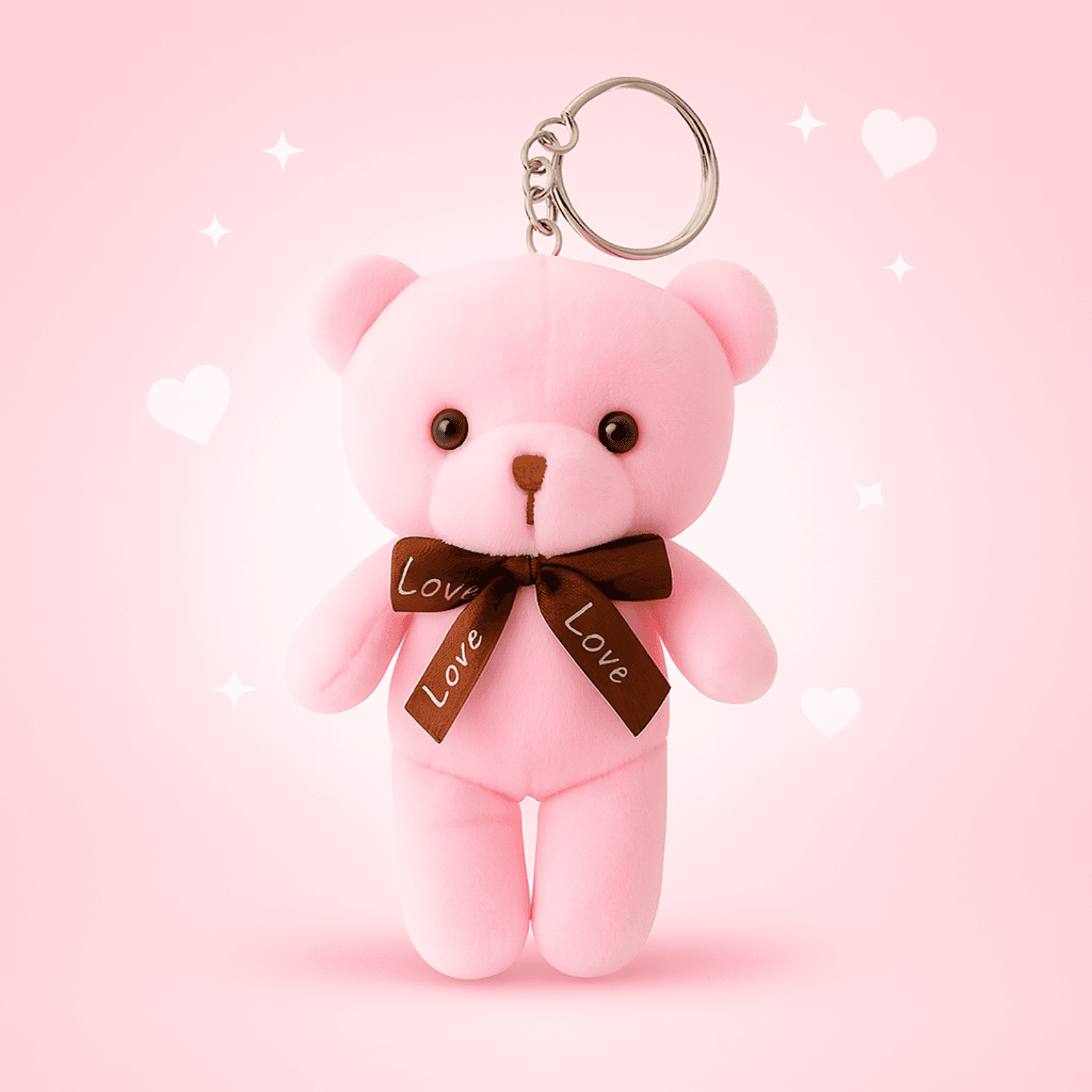 Pembe Peluş Ayıcık Anahtarlık