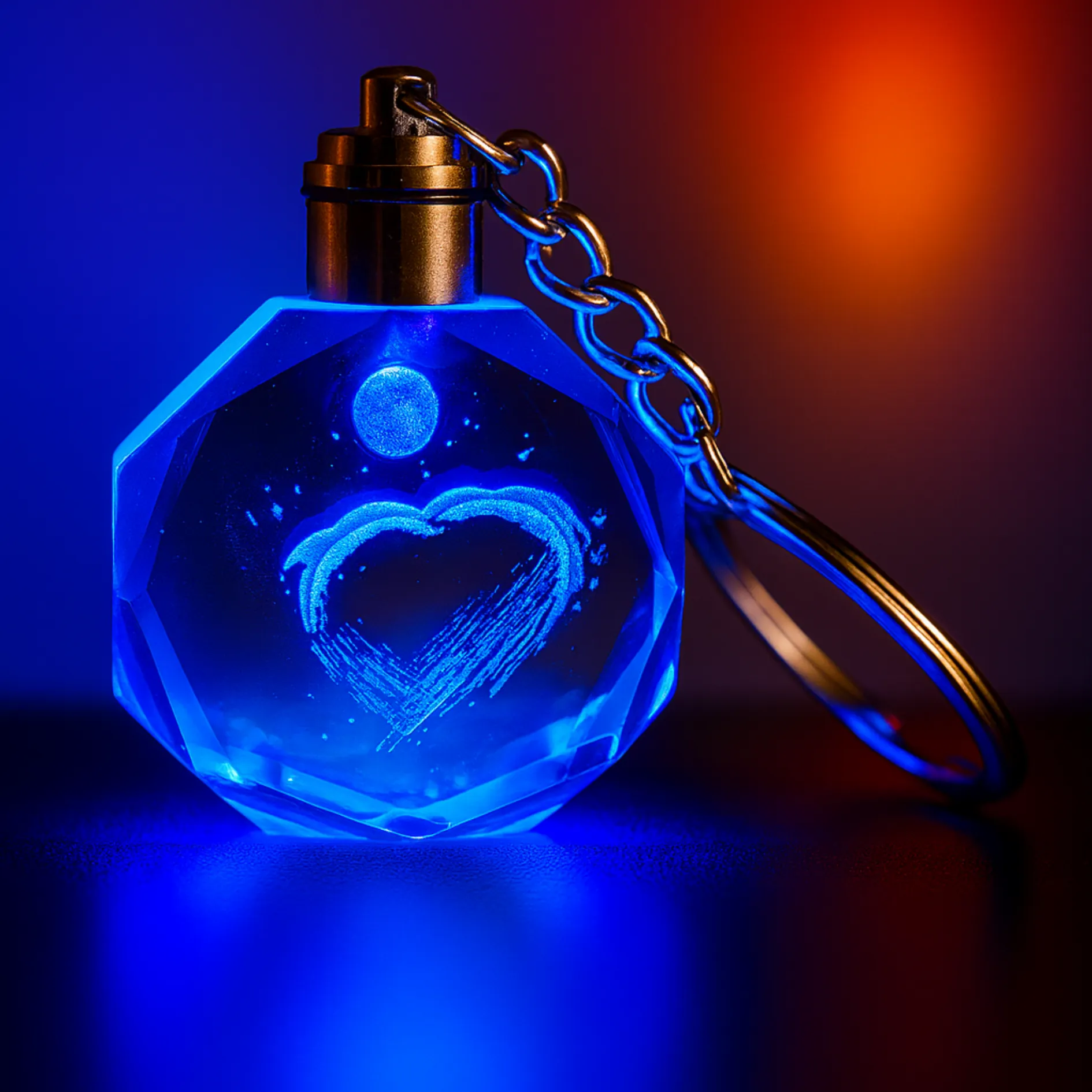 Yunus Balığı Tasarımlı Renk Değiştiren Işıklı Kristal Anahtarlık