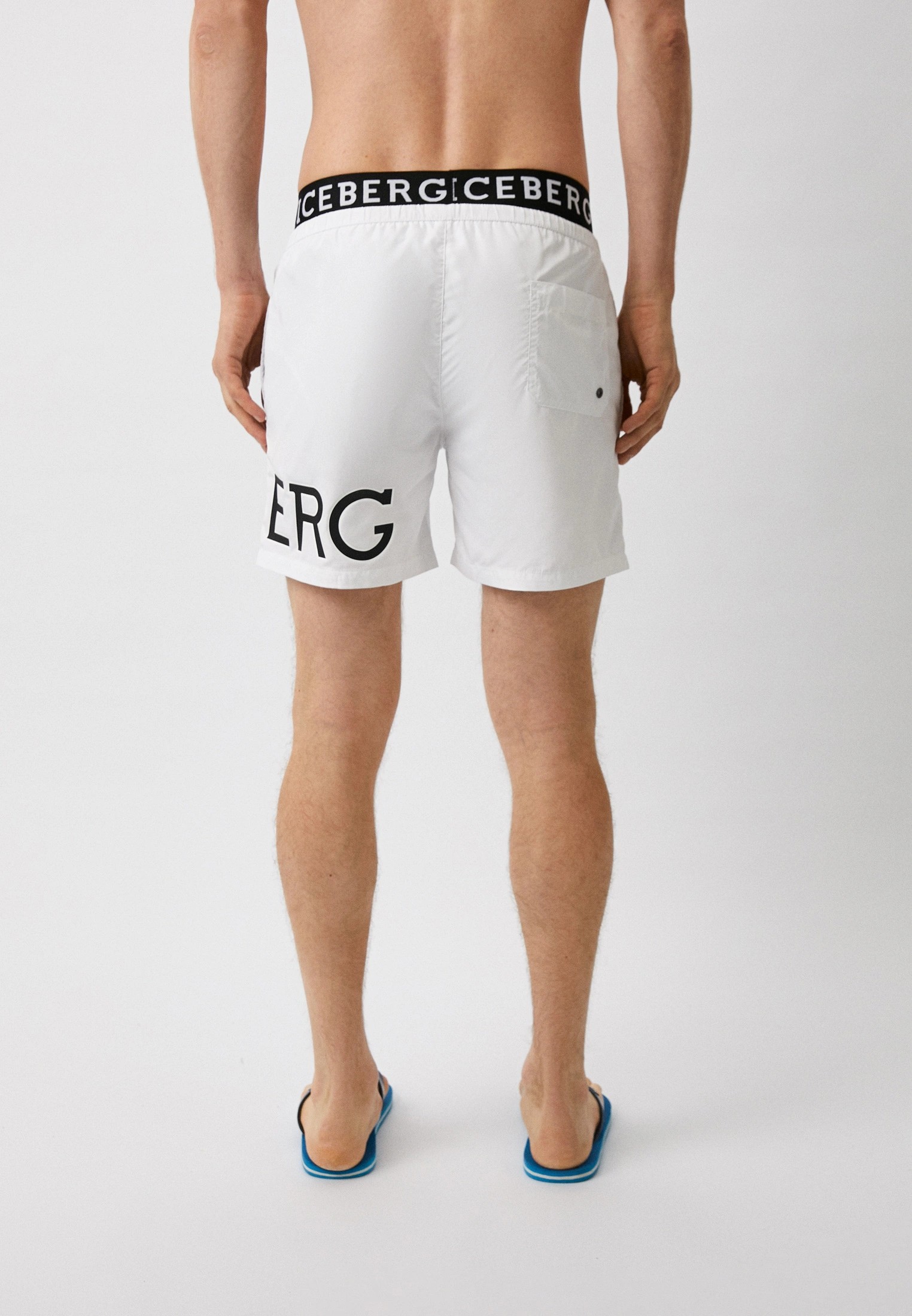 Swim Trunks With Double Waist - Beyaz