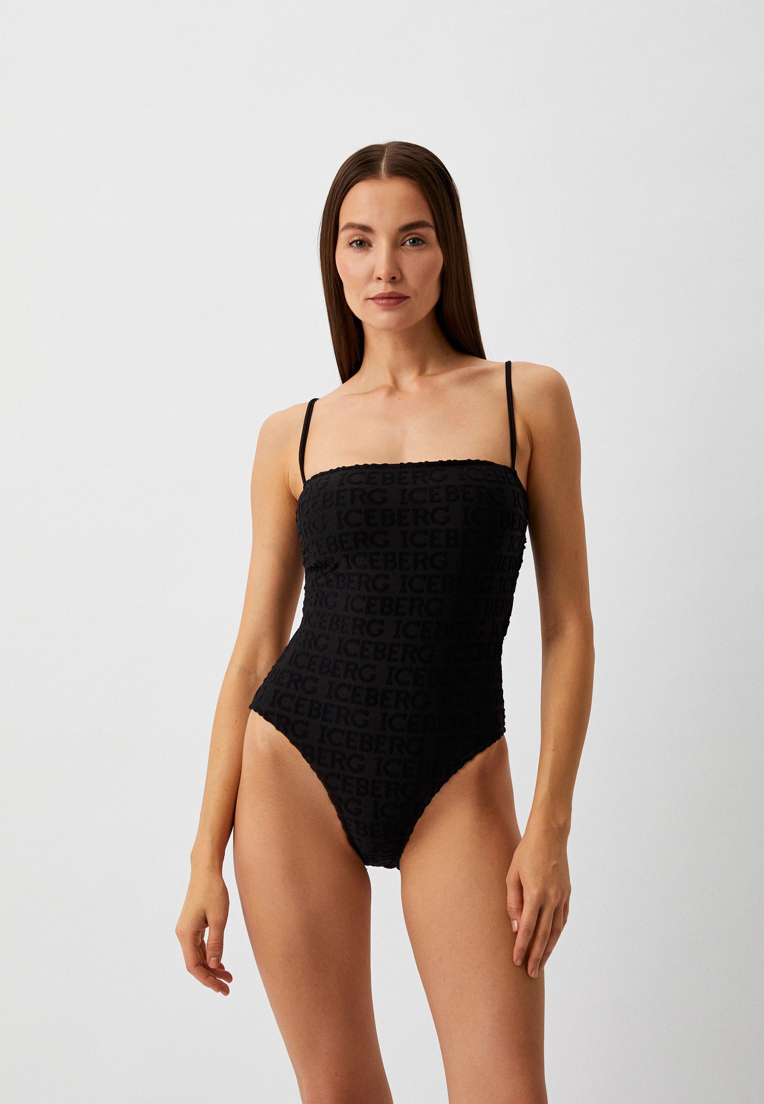 One-Piece Swimsuit With Allover Logo