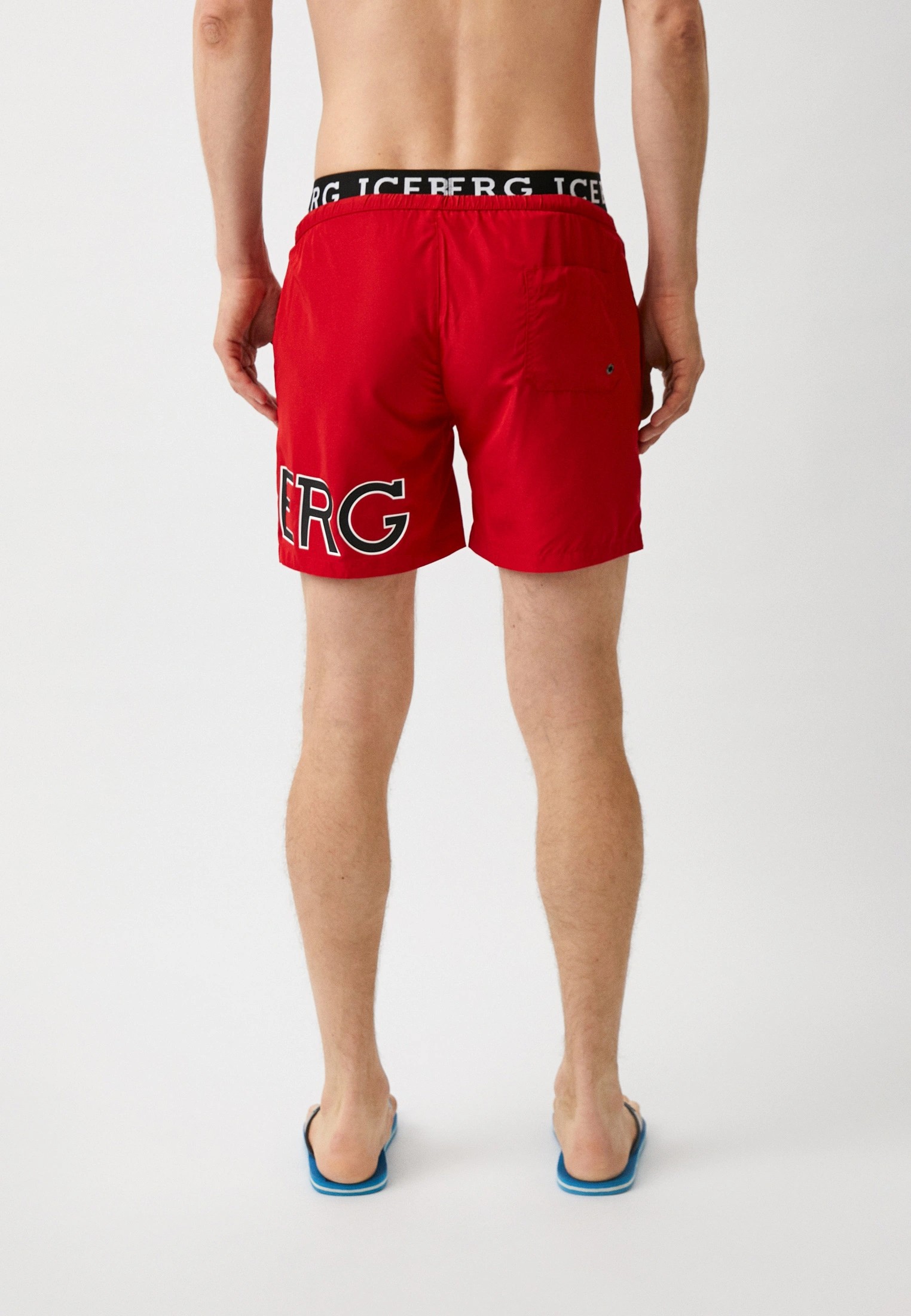 Swim Trunks With Double Waist - Kırmızı