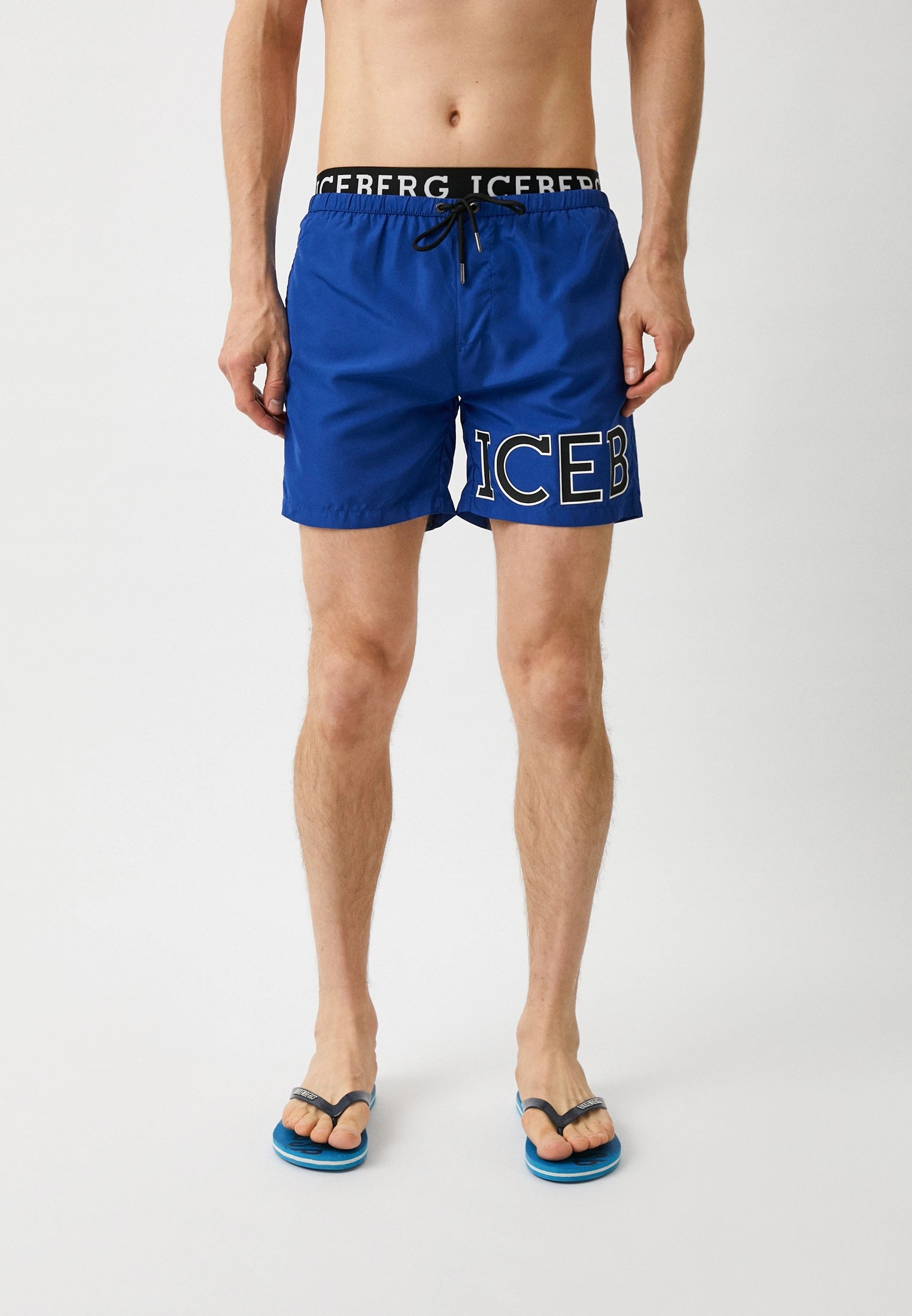 Swim Trunks With Double Waist - Mavi