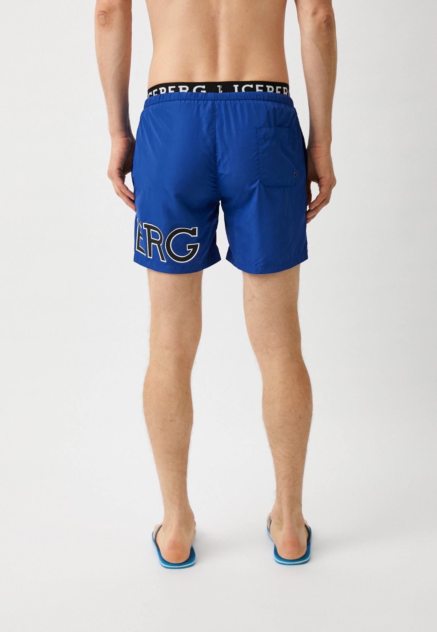 Swim Trunks With Double Waist - Mavi