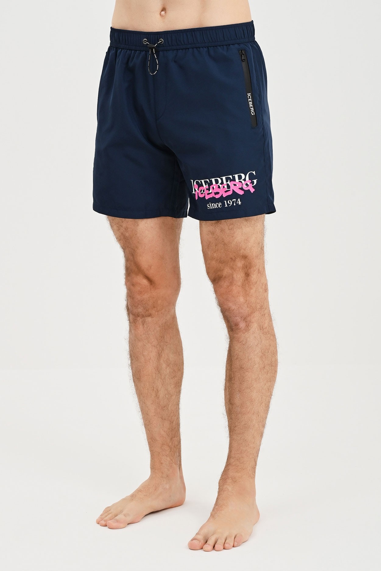 Swim Trunks With Neon Logo