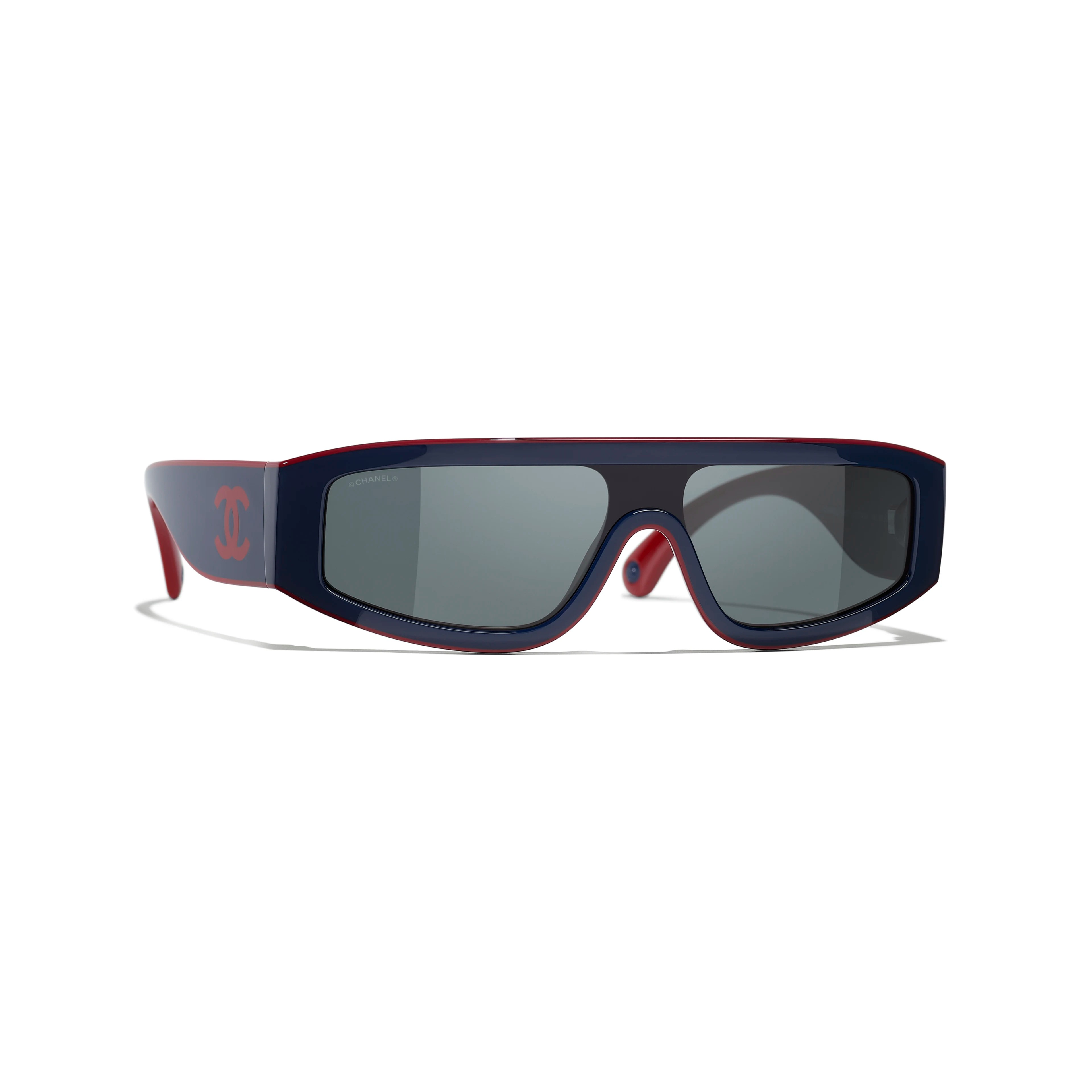 Burgundy & Navy Blue. Lenses: Dark Grey