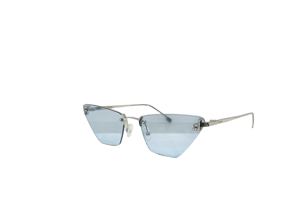 Silver Metal/Blue Lenses