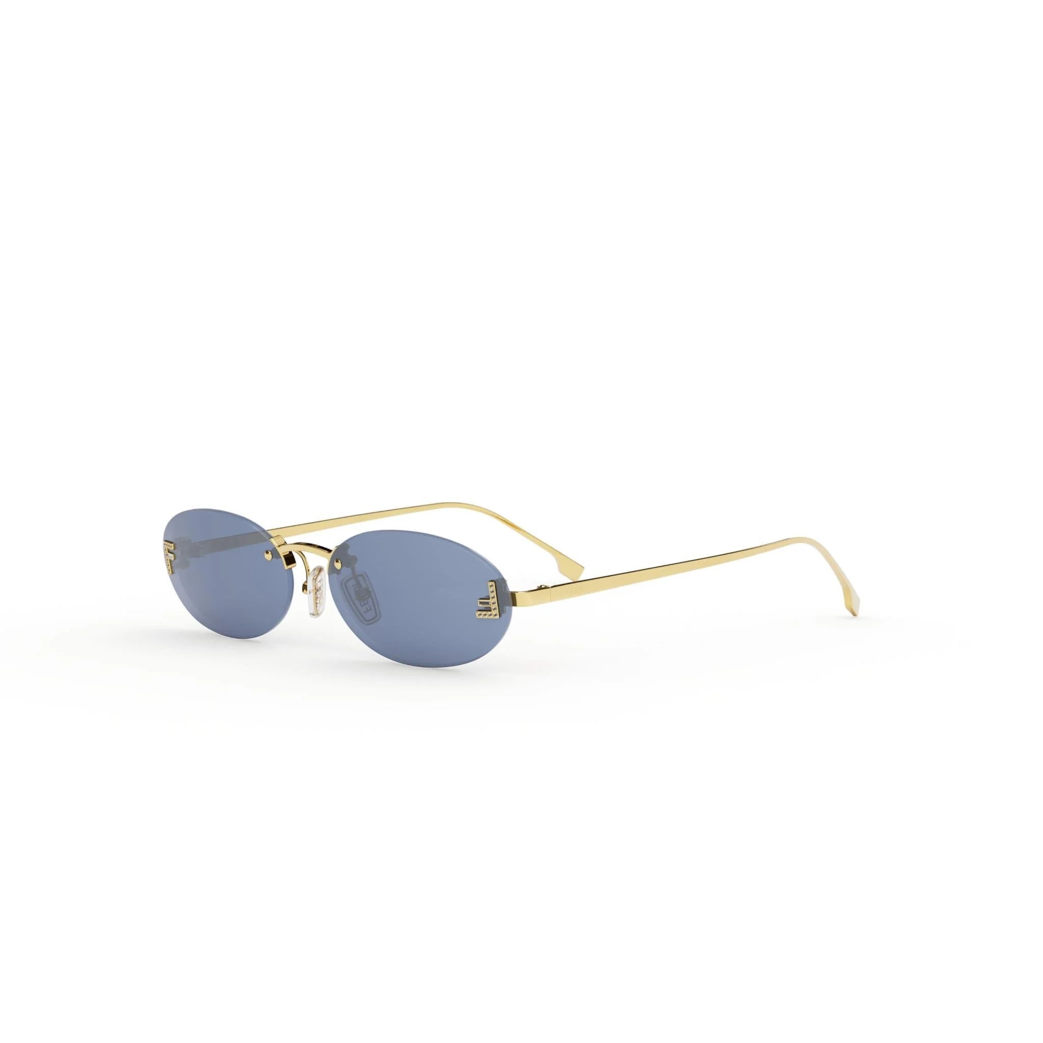 Silver Metal/Blue Lenses