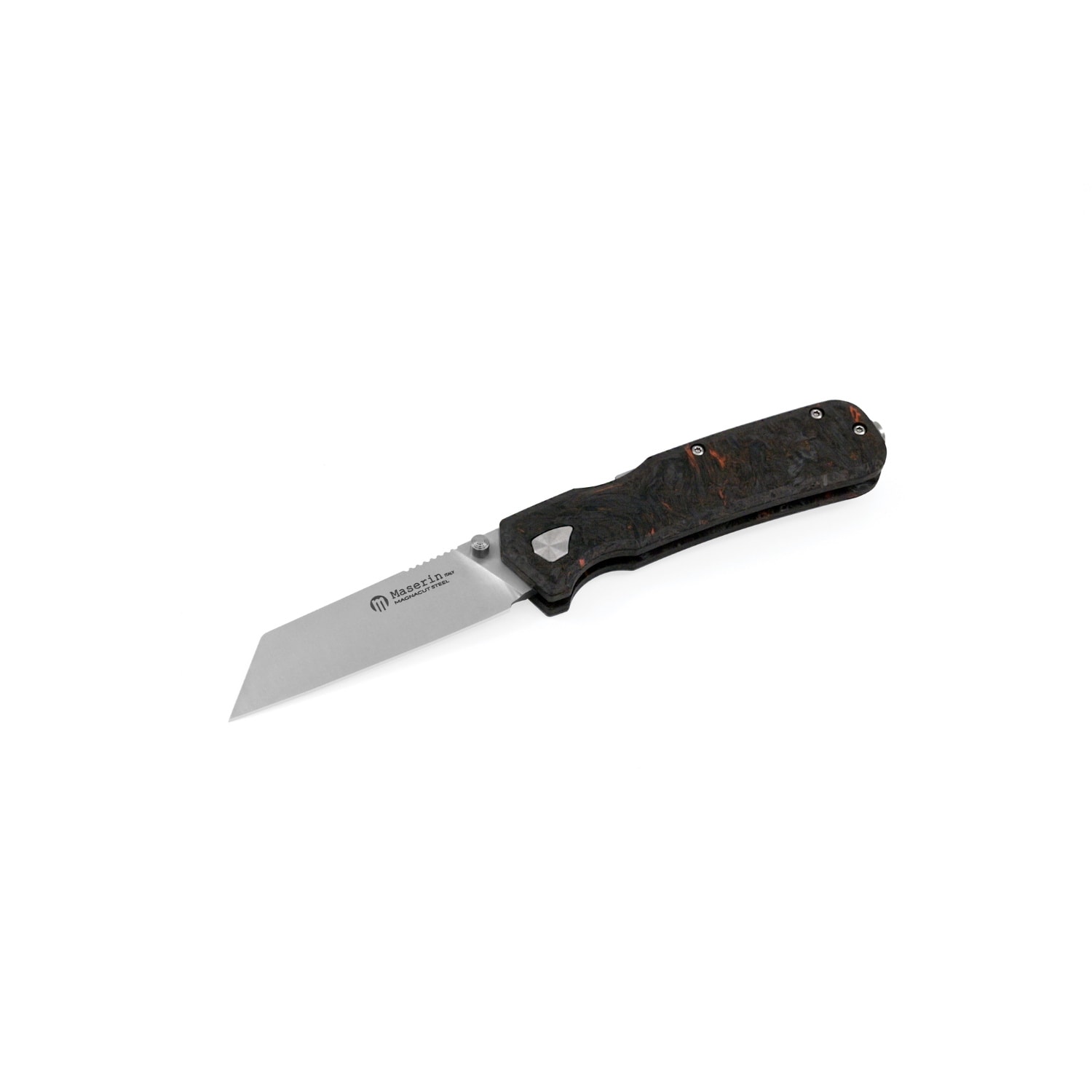 Maserin Pulse 631 CPM-MagnaCut Blade Black/Orange Fatcarbon® Handle Çakı
