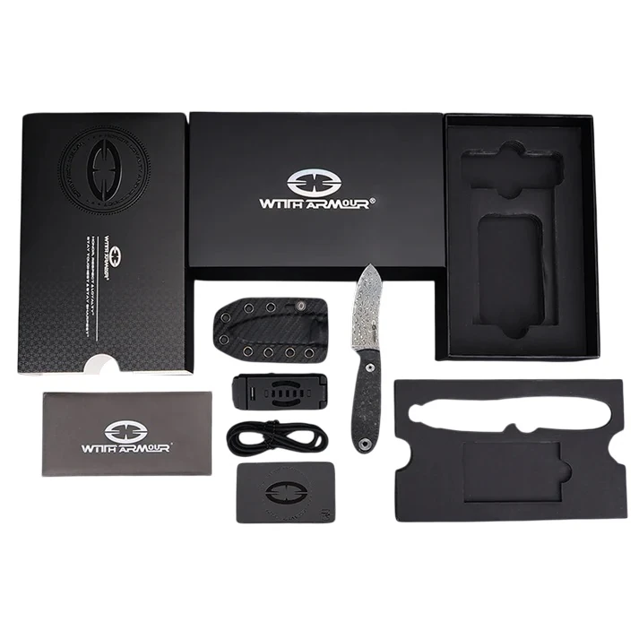 WithArmour® Professional NessMuk² Carbon Fiber Damascus Bıçak