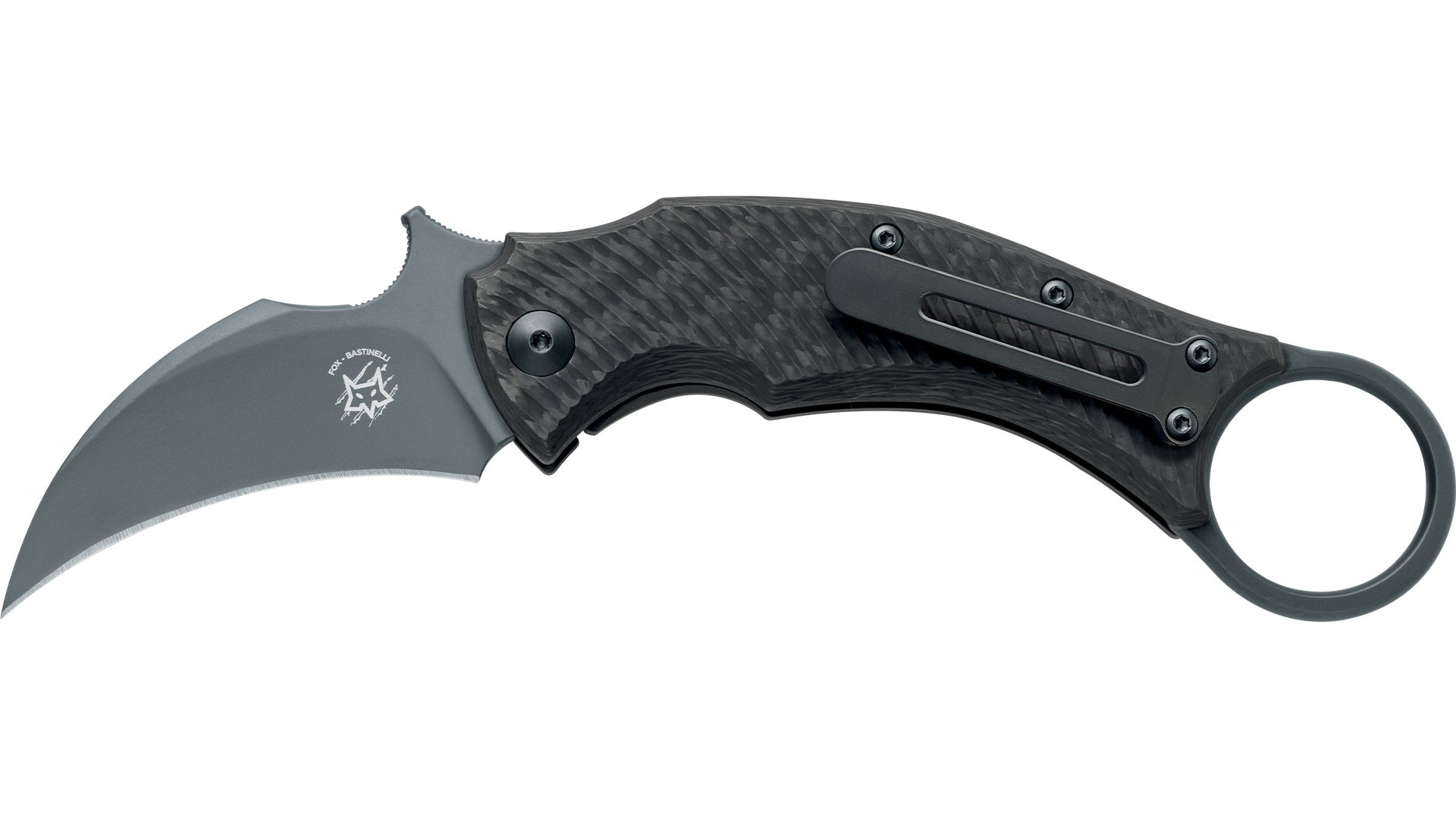 Fox Knives Blackbird Black PVD Blade + Black Titanium Frame Lock + Carbon Fiber Çakı