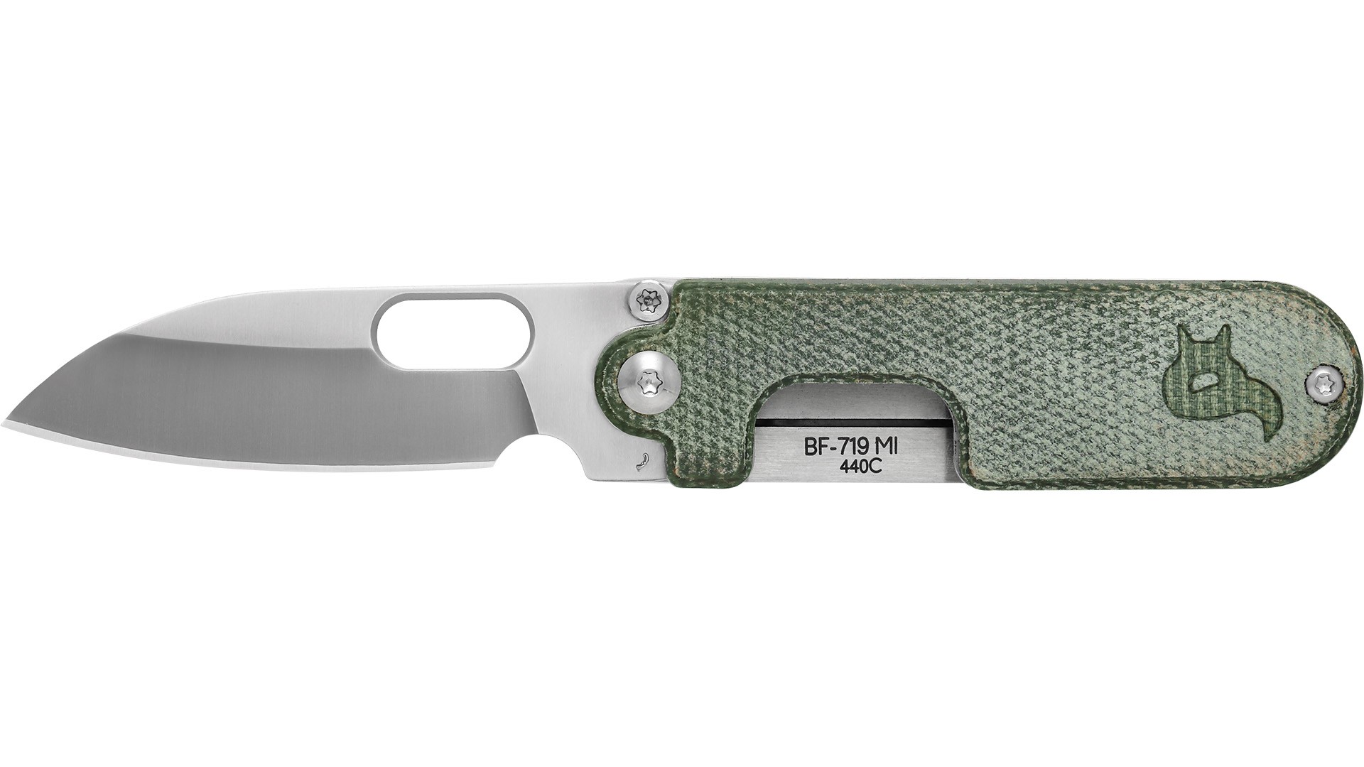 Black Fox Bean Gen2 440C Green Canvas Micarta Çakı