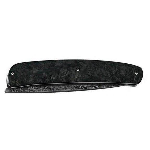 Maserin Gourmet Damascus Blade Black Fat Carbon Handle Çakı