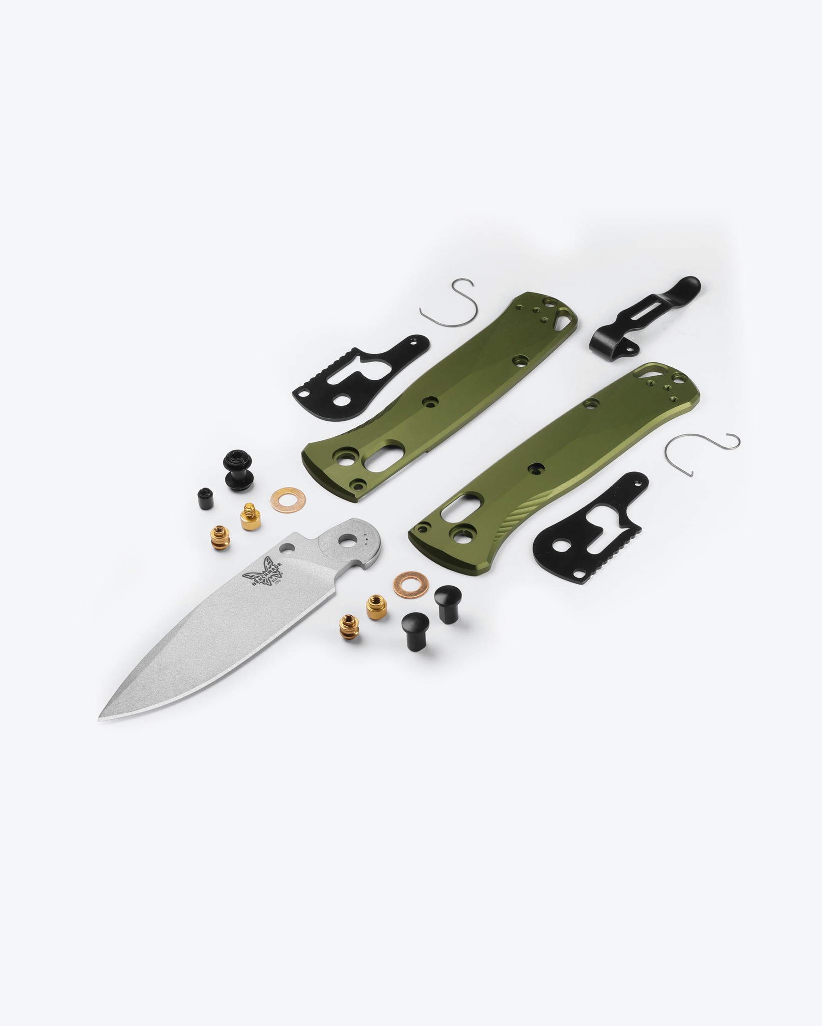 Benchmade Mini Bugout® Woodland Green Aluminium CPM-S90V Silver Çakı