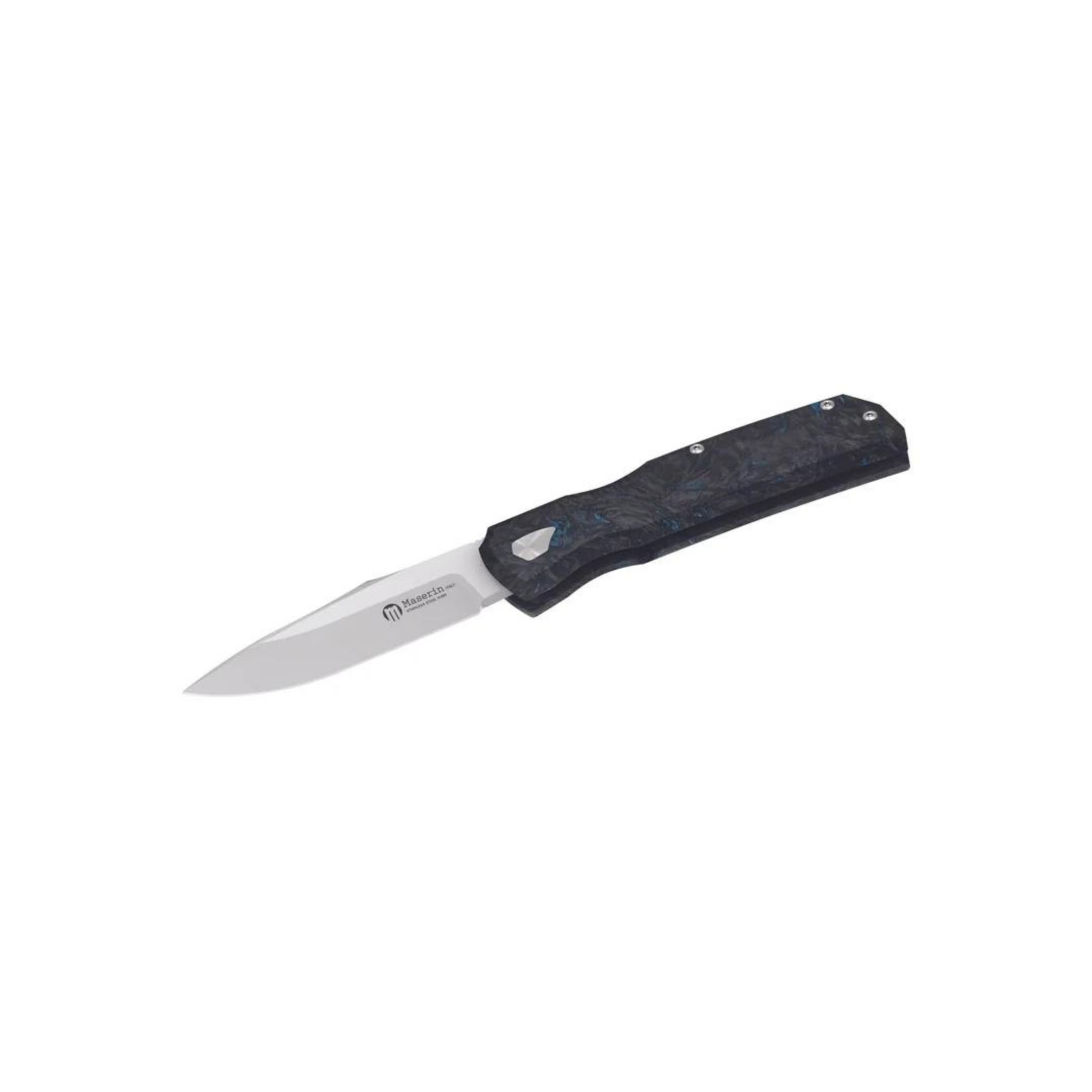 Maserin Power N690 Blade Blue Fat Carbon Handle Çakı