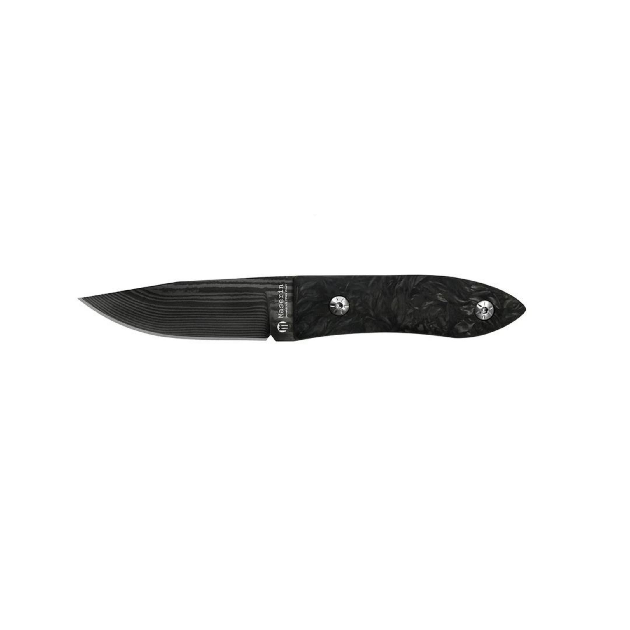Maserin AM 22 Alleima Damascus Blade Black Fat Carbon Handle Blade Bıçak