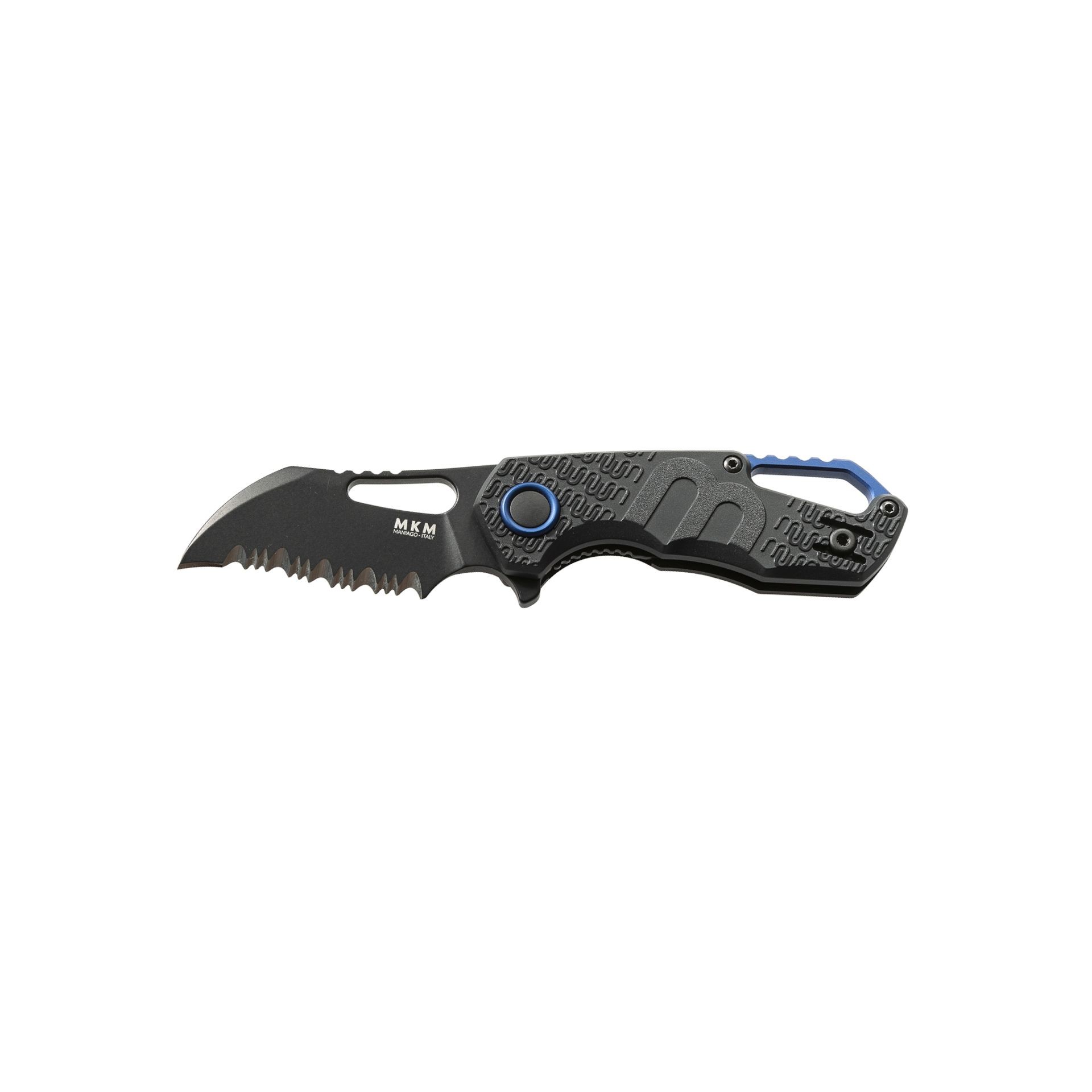 MKM Isonzo Hawkbill Black N690 Serrated Black FRN Çakı