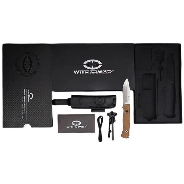 WithArmour® Professional Woodlands Tan Micarta Convex Bıçak