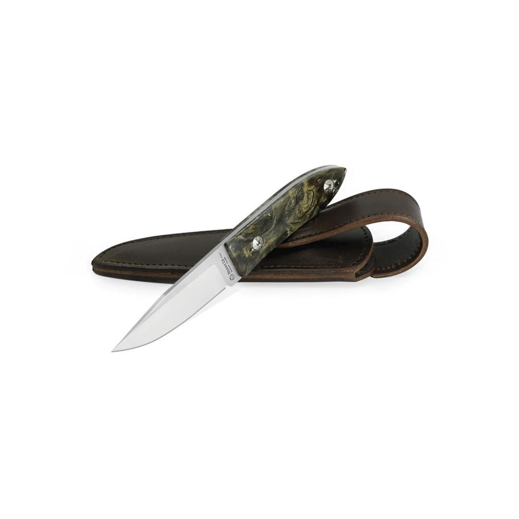 Maserin AM 22 14C28N Blade Green Dyed Poplar Handle Blade Bıçak