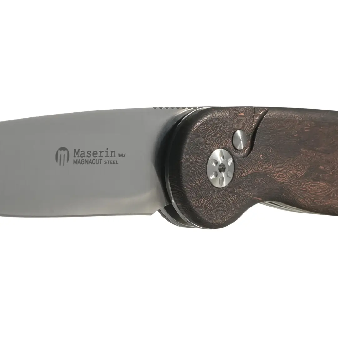 Maserin Summit MagnaCut Blade Space Coral Copper Fatcarbon® Handle