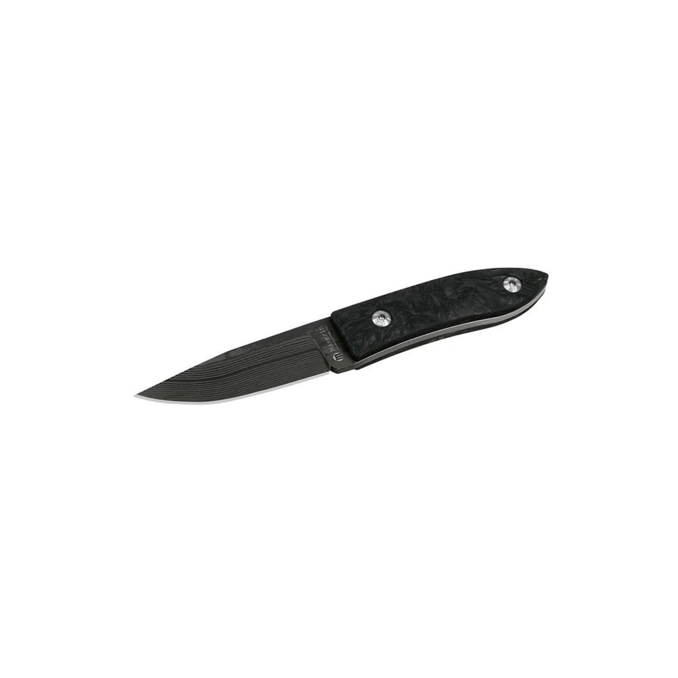 Maserin AM 22 Alleima Damascus Blade Black Fat Carbon Handle Blade Bıçak